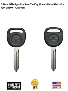 2 nuevas llaves de pajarita de encendido OEM hoja sin cortar en blanco para camioneta GM Chevy - Imagen 1 de 2
