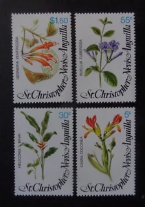 San Cristóbal Nieves Anguila 1979 SG417/20 flores locales MNH UM sin montar - Imagen 1 de 1