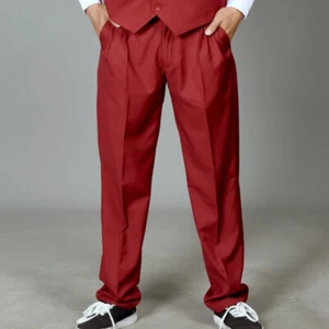 Men Loose Fit Suit Pants Baggy Trousers Shiny Hip Hop Street Dance Wear Casual - Picture 1 of 19