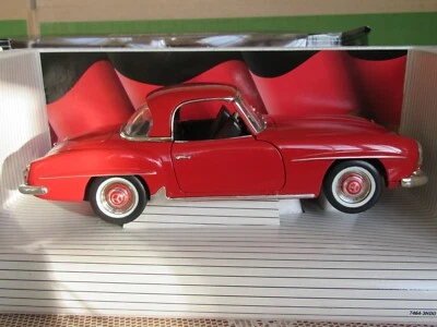 962Z Ertl 7465 Macao Mercedes-Benz 190 Sl W121 Coupé 1955 Rosso 1:18 Scatola - Immagine 1 di 4