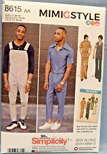 Men’s Vintage 70s Repro Overalls Jumpsuit Pattern Simplicity 8615 Sz 34-42