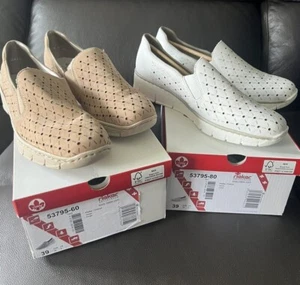 Rieker Leder Slipper, weiß oder beige, UK 6 oder 7 - Bild 1 von 14