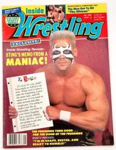 INSIDE WRESTLING JAN 1992 STING DUSTY RHODES THE FREEBIRDS BRET THE HITMAN HART - Picture 1 of 4