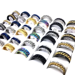 Großhandel 100stk. Edelstahl Spinner Kette Ringe Mode Schmuck - Bild 1 von 7