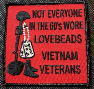 Vietnam Veterans Not Everyone Wore Love Beads Embroidered Biker Patch - Picture 1 of 1
