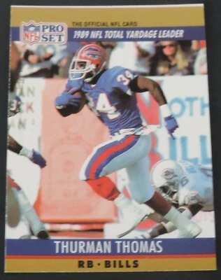 RARE 1990 PRO SET FACT CINCINNATI THURMAN THOMAS #10 BUFFALO BILLS RARE L@@K - Image 1 of 2