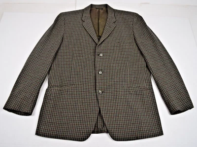 Blazer Abrigo Deportivo Vintage Tweed Años 60 Neal's Green Bay Talla 40 Verde Granate Azul Foto 1 de 4