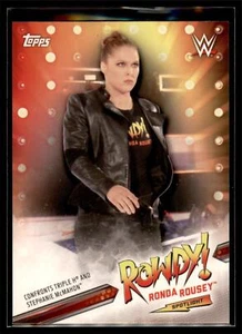 2019 Topps WWE Road to WrestleMania Ronda Rousey Spotlight #4 Confronts Triple H - Picture 1 of 2