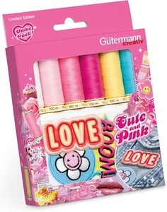 Gutermann Creativ Cute & Pink, 6 Sew-All Thread Set with 3 Iron-On Patches - Picture 1 of 1