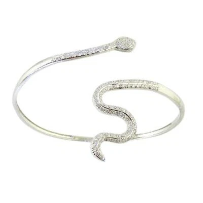 Beautiful Bangle Bracelet VVS1 F 1.25 Ct Natural Diamond 14K White Gold Pave Set - Image 1 of 4