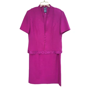 Koret Dress Suit Size 10 Polyester Pink Mulberry Jacket 2 Piece - Picture 1 of 8