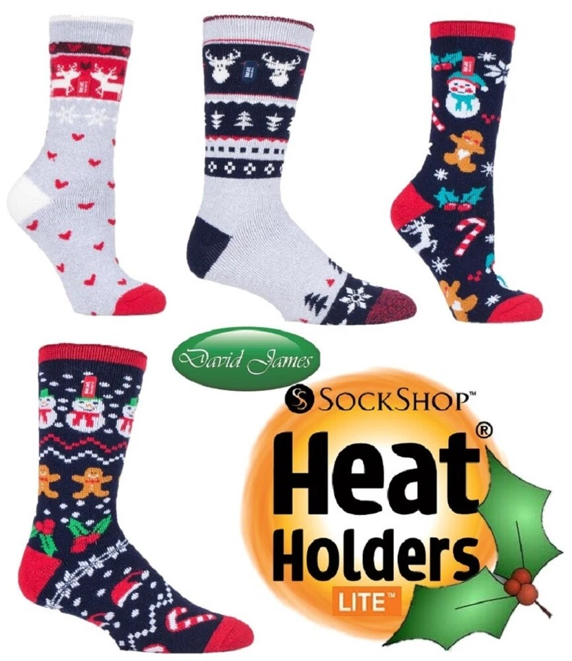 Heat Holders Lite Festive Christmas Winter Warm Thermal Casual Socks Unisex - Image 1 of 1