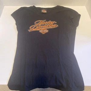 Women’s Harley Davidson T Shirt Size M Made in USA Graceland HD Memphis, TN - Picture 1 of 8