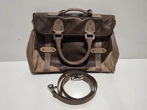 Francesco Marconi Leather Handbag Purse 3 Tone Brown With Shoulder Strap Coin - Picture 1 of 14