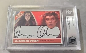 Elizabeth Olsen Signed Cut Card Wanda / Scarlett WITCH Card BAS 1/1 - Picture 1 of 10