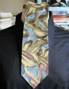 Jerry Garcia Necktie Abstract Silk Mens Tie Blue/Green 56"/3 1/2" - Picture 1 of 4