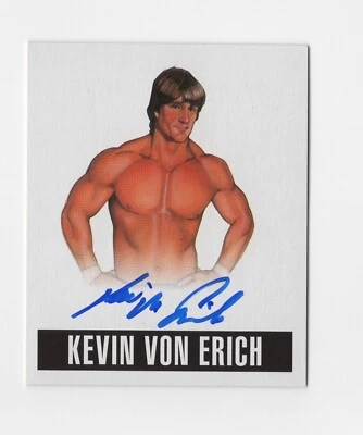 Tarjeta autógrafa de lucha libre Kevin Von Erich 2014 Leaf Originals automática NWA WWE #A-KVE Foto 1 de 2