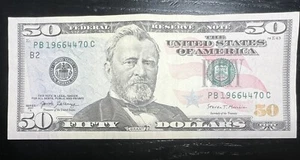 19664470 Birthday Birth Year 1966 Fancy Rare Number $50 Fifty Dollar Bill 2017 - Picture 1 of 2