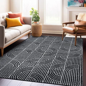 Rugshop Area Rug Modern Arch Pattern Stripe Rugs for Sale Living Room Rugs 8x10 - Picture 1 of 10