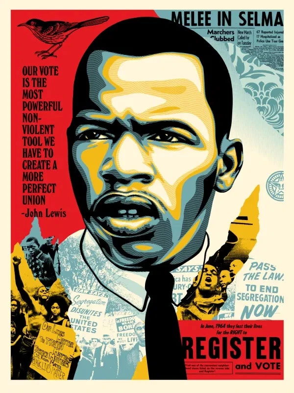 Shepard Fairey John Lewis Good Trouble Signed Numbered Art Print - Fast Shipping - image 1 of 1