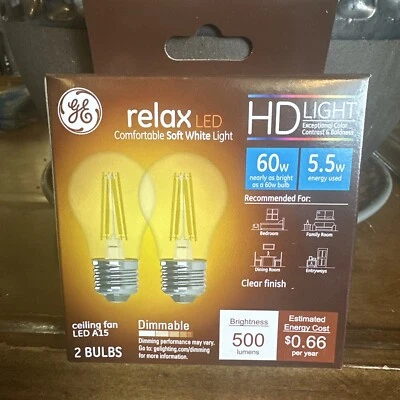 Ge Lighting  LED Ceiling Fan Light Bulbs, A15, Soft White, 500 Lumens, 5.5-Watts - Image 1 of 4