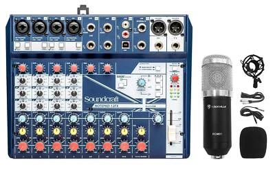 Soundcraft Notepad-12FX 12-Channel Mixer w/USB I/O+Effects+Studio Mic+Shockmount - Image 1 of 4