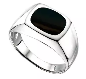 De Caballero Onix Anillo con Sello Plata Maciza Ley Compromiso Talla P - Z - Imagen 1 de 2
