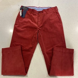 Men’s Polo Ralph Lauren Red (brick) Corduroy 35/32 Classic Fit NWT - Picture 1 of 4