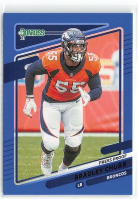2021 Donruss Press Proof Blue Bradley Chubb Denver Broncos #182 - Image 1 of 2