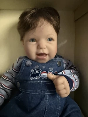 Muñeca Lee Middleton Graham 1998 de colección cabello castaño y ojos azules conjunto y zapatos 17" nueva Foto 1 de 4