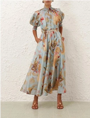 VESTIDO MAXI ZIMMERMANN ASCENSION BILLOW TAMANHO 4 EUA12 - Imagem 1 de 4