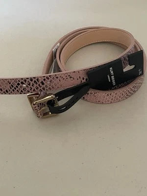 KURT GEIGER SHIMMER SNAKESKIN PATTERN LEATHER BELT IN LIGHT PINK/ MULTI  L/XL - Image 1 of 4