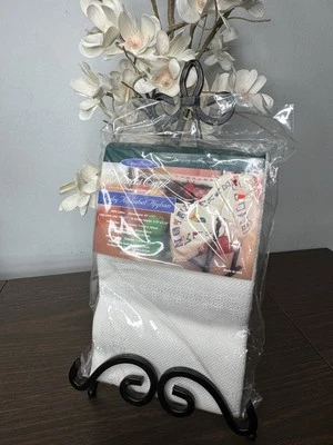 Charles Craft Baby Alphabet White Afghan 18 Count Cross Stitch 45x41" Cotton - Image 1 of 4