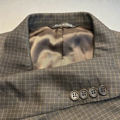 Abrigo deportivo de lana marrón Canali Super 120s para hombre EU 60R US 50R hecho en Italia Foto 1 de 4