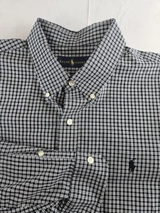Ralph Lauren Shirt Men's Size XL Black White Plaid Button Down Long Sleeve  - Picture 1 of 14