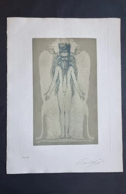 Ernst Fuchs "Die Darstellung des Adam Kadmon", handsignierte Originalradierung - Bild 1 von 4
