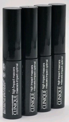 4 X Clinique High Impact Mascara 01 Black 0.14 oz / 3.5 ml each Travel Size New - Image 1 of 4