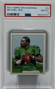 Michael Vick PSA 8 -2011 Topps ‘1950 Bowman Design’ Eagles Falcons -Population 4 - Picture 1 of 6