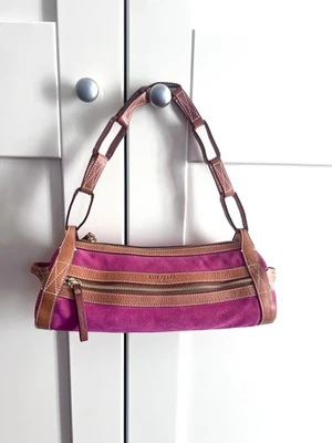 Bolsa Kate Spade rosa estilo vintage couro camurça anos 2000/90 - Imagem 1 de 4