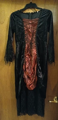 Girls Vampire Costume Dress Halloween Black With Accessories Size M (11/12) NWOT - Image 1 of 4