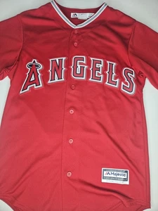 Majestic Mike Trout Los Angeles Angels #27 MLB rot Trikot Jugend Größe Small - Bild 1 von 9