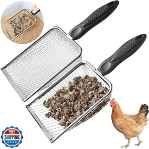 Chicken Poop Scooper for Coop,2 Pack Chicken Coop Poop Scoop Shovel with 3.8m - Picture 1 of 5