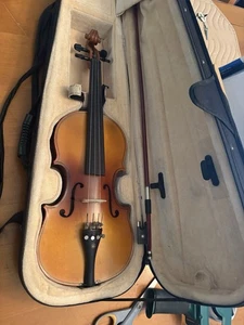 Cecilio CVN-500 Solidwood Ebony Fitted Violin w/bow and fitted case, Size 1/2 - Picture 1 of 9