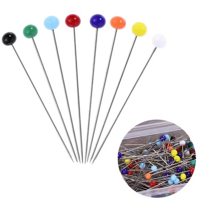  500 stücke Glaskopf Multicolor Nähnadel für DIY Nähen Handwerk (4mm Kopf + 34mm - Bild 1 von 4