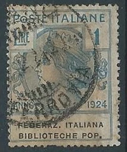 1924 REGNO USATO ENTI PARASTATALI 1 LIRA - RR13804-3 - Foto 1 di 1