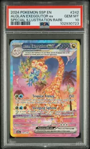 Alolan Exeggutor EX Pokemon TCG Surging Sparks SIR Rare 242/191 PSA 10 GEM MINT - Picture 1 of 2