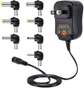 12W 3-12V Universal AC Adapter Power Supply for Indoor Small Electronics - Picture 1 of 7