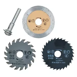 3pc Mini Saw Blade Set HSS TCT + Diamond Blades 6mm Mandrel Wood Steel - Picture 1 of 6