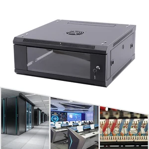 4U Wall Mount Network Server Data Cabinet Rack Enclosure Rack Glass Door Lock US - Picture 1 of 15