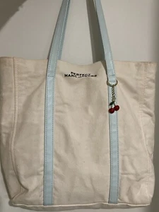 Marc Jacobs Perfect Beige Light Turquoise Cotton Shoulder Bag - Picture 1 of 8